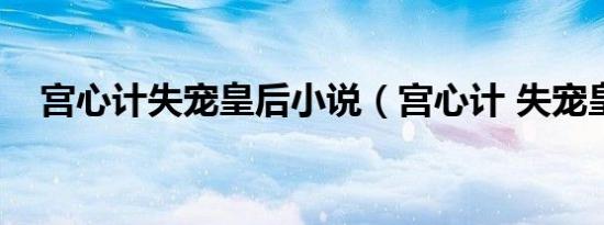 宫心计失宠皇后小说（宫心计 失宠皇后）