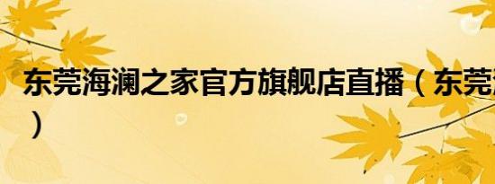 东莞海澜之家官方旗舰店直播（东莞海澜之家）