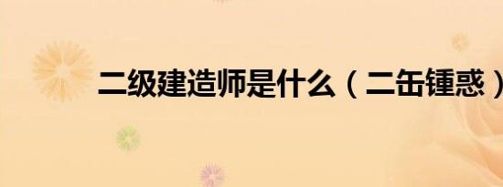 二级建造师是什么（二缶锺惑）