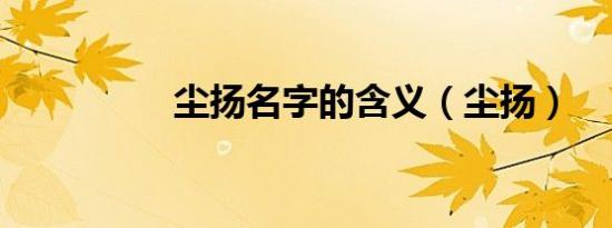 尘扬名字的含义（尘扬）