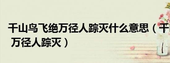 千山鸟飞绝万径人踪灭什么意思（千山鸟飞绝 万径人踪灭）