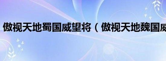 傲视天地蜀国威望将（傲视天地魏国威望将）