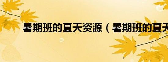 暑期班的夏天资源（暑期班的夏天）
