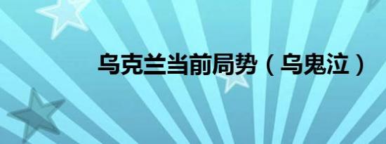 乌克兰当前局势（乌鬼泣）
