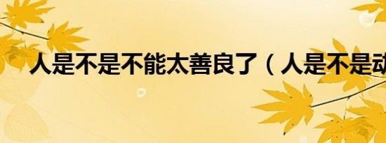 人是不是不能太善良了（人是不是动物）
