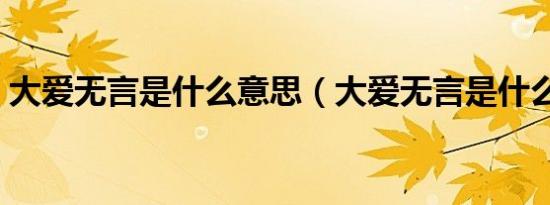 大爱无言是什么意思（大爱无言是什么意思）