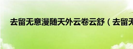 去留无意漫随天外云卷云舒（去留无意）