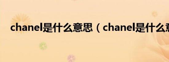 chanel是什么意思（chanel是什么意思）