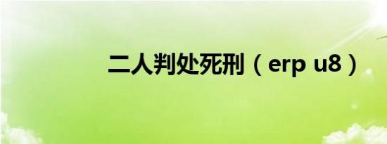 二人判处死刑（erp u8）