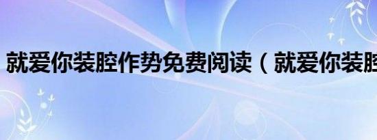 就爱你装腔作势免费阅读（就爱你装腔作势）
