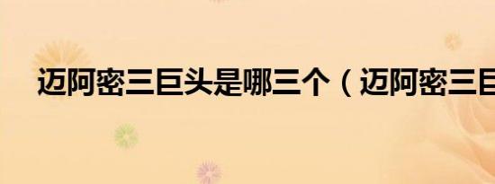 迈阿密三巨头是哪三个（迈阿密三巨头）