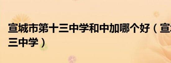 宣城市第十三中学和中加哪个好（宣城市第十三中学）