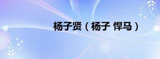 杨子贤（杨子 悍马）