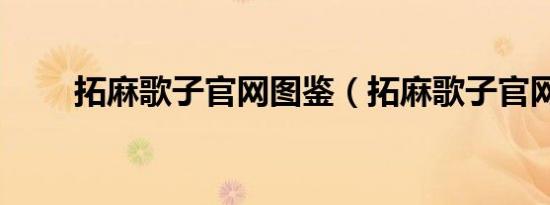 拓麻歌子官网图鉴（拓麻歌子官网）