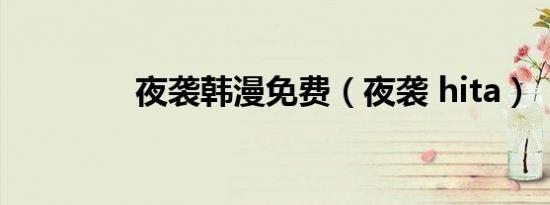 夜袭韩漫免费（夜袭 hita）