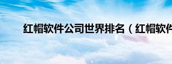 红帽软件公司世界排名（红帽软件）