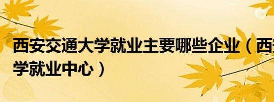 西安交通大学就业主要哪些企业（西安交通大学就业中心）