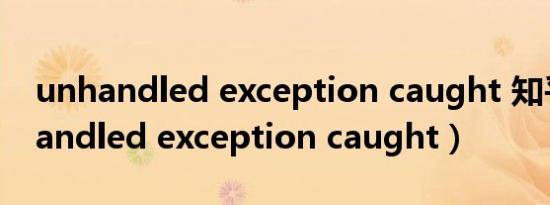 unhandled exception caught 知乎（unhandled exception caught）