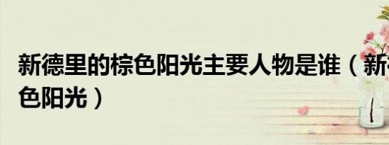 新德里的棕色阳光主要人物是谁（新德里的棕色阳光）