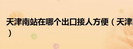 天津南站在哪个出口接人方便（天津南站在哪）