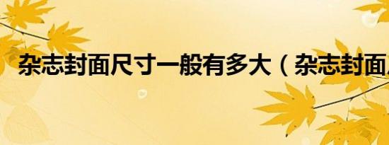 杂志封面尺寸一般有多大（杂志封面尺寸）