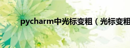 pycharm中光标变粗（光标变粗）