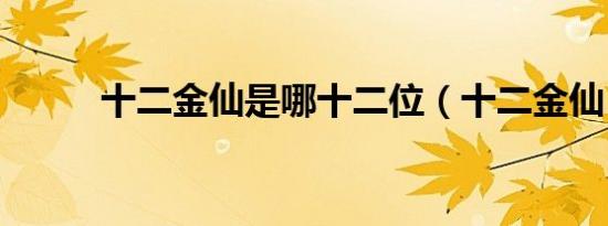十二金仙是哪十二位（十二金仙）