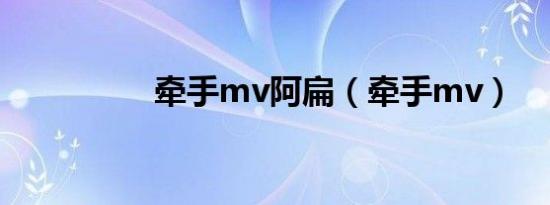 牵手mv阿扁（牵手mv）