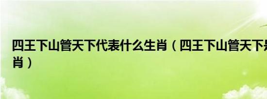 四王下山管天下代表什么生肖（四王下山管天下是指什么生肖）