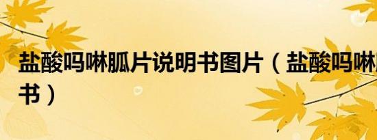 盐酸吗啉胍片说明书图片（盐酸吗啉胍片说明书）