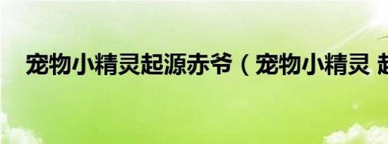 宠物小精灵起源赤爷（宠物小精灵 起源）