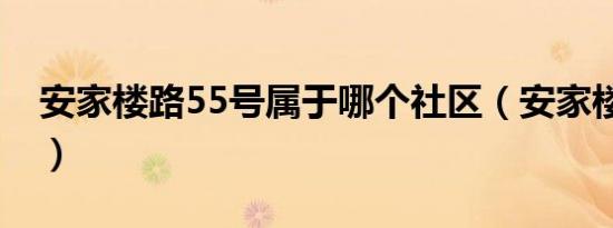 安家楼路55号属于哪个社区（安家楼路55号）