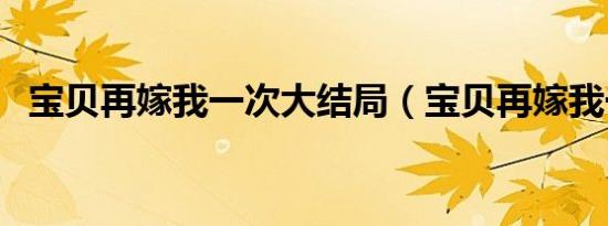 宝贝再嫁我一次大结局（宝贝再嫁我一次）