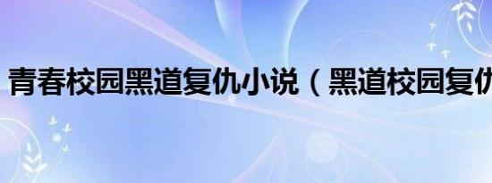 青春校园黑道复仇小说（黑道校园复仇小说）