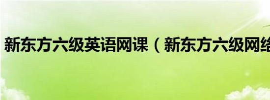 新东方六级英语网课（新东方六级网络课堂）