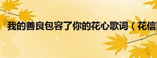 我的善良包容了你的花心歌词（花信歌词）