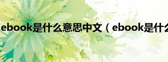 ebook是什么意思中文（ebook是什么意思）