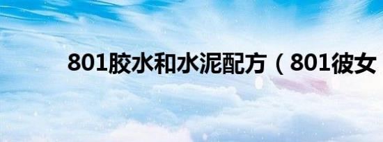 801胶水和水泥配方（801彼女）