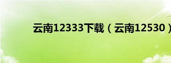 云南12333下载（云南12530）