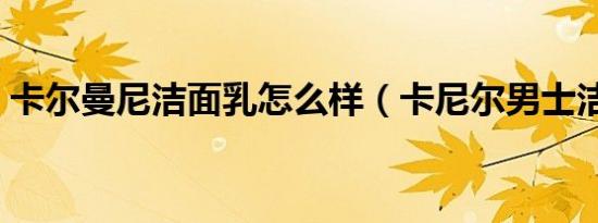 卡尔曼尼洁面乳怎么样（卡尼尔男士洁面乳）