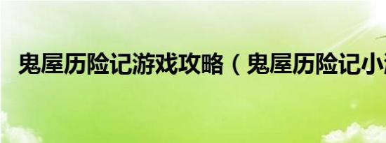 鬼屋历险记游戏攻略（鬼屋历险记小游戏）