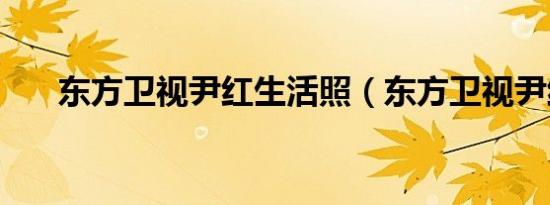 东方卫视尹红生活照（东方卫视尹红）