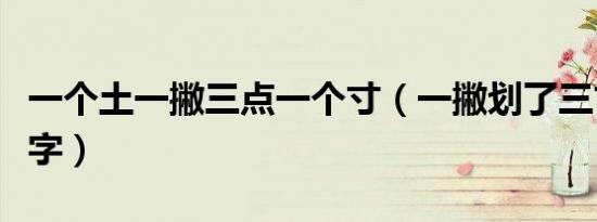 一个土一撇三点一个寸（一撇划了三寸长打一字）