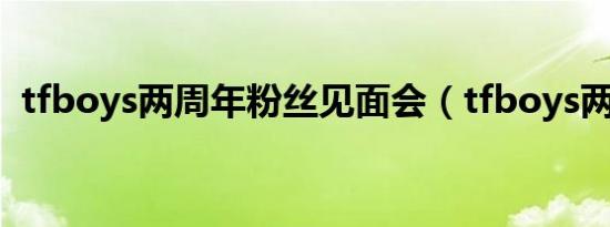 tfboys两周年粉丝见面会（tfboys两周年）