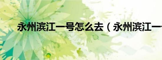 永州滨江一号怎么去（永州滨江一号）