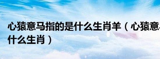 心猿意马指的是什么生肖羊（心猿意马指的是什么生肖）