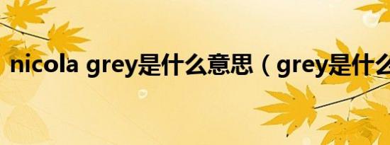 nicola grey是什么意思（grey是什么意思）