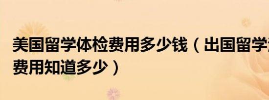 美国留学体检费用多少钱（出国留学法国体检费用知道多少）