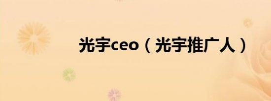 光宇ceo（光宇推广人）