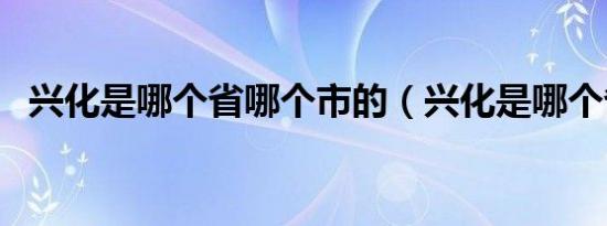 兴化是哪个省哪个市的（兴化是哪个省的）